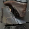 Men S Brown Crazy Horse Leather Combat Boots