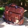 Men's Leather Travel Tote Large Capacity Cowhide Shoulder